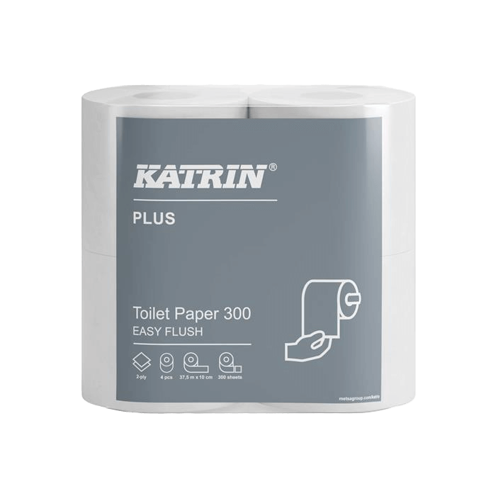 Katrin Plus Easy Flush T/Roll 400 sheet, 2ply, 4 pk, 20 roll