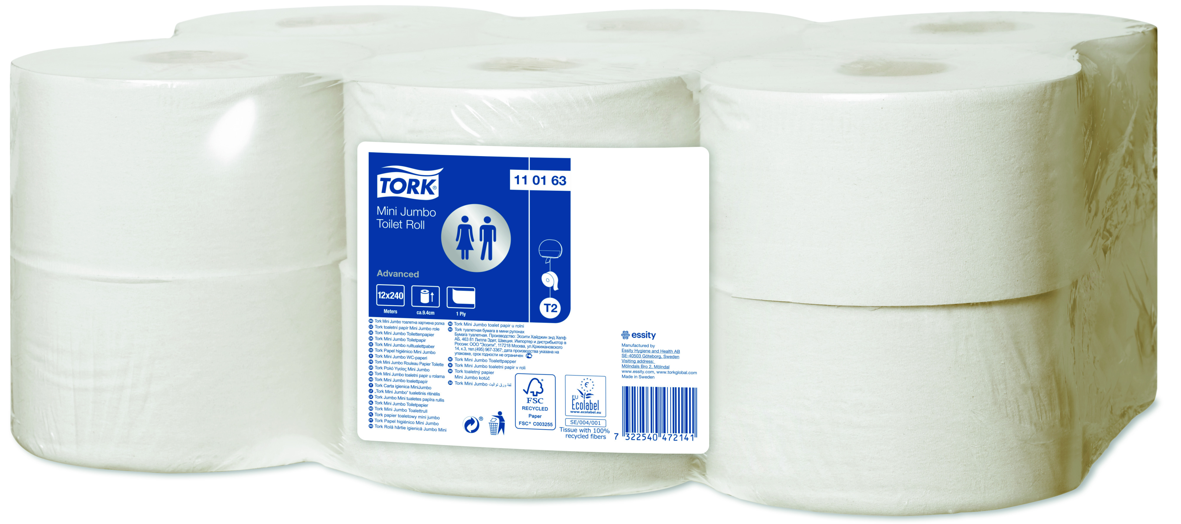 Tork Mini Jumbo Roll T2 1ply 240m x12