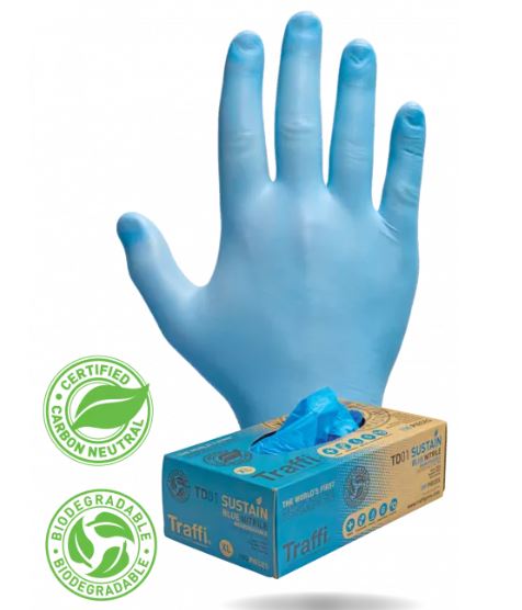 Biodegradable Nitrile Gloves Large Blue x100