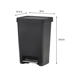 Rubbermaid Step On Bin 45L Charcoal