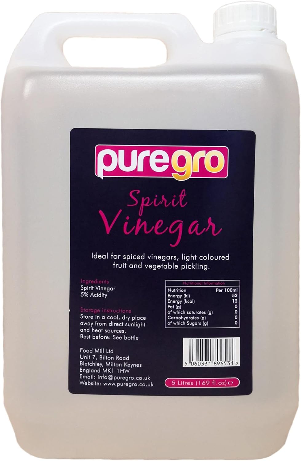 Puregro White Spirit Vinegar 5 litre