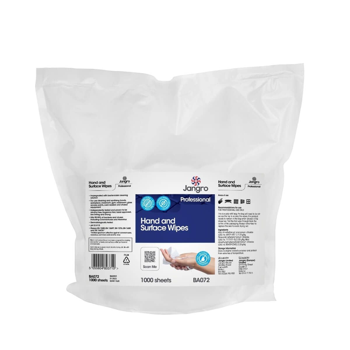 Jangro Hand & Surface Wipes x1000 Refill