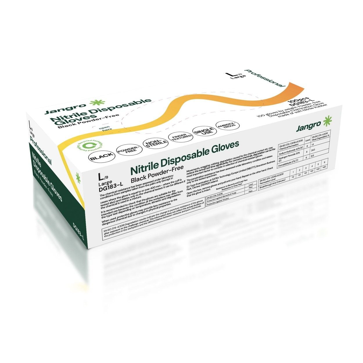 Black Nitrile Gloves Large x 100