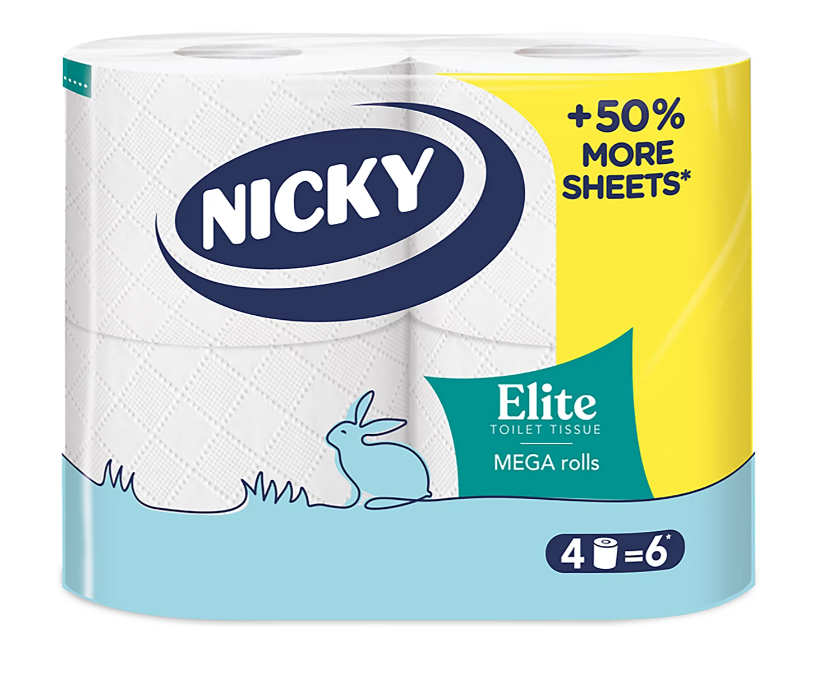Nicky Elite Mega 3ply 40 Rolls (10 x 4) (252 sheets per roll)