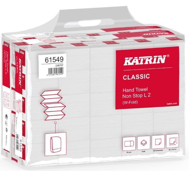 Katrin L2 Classic H/Towels 2ply Non Stop, W-Fold (Wide)