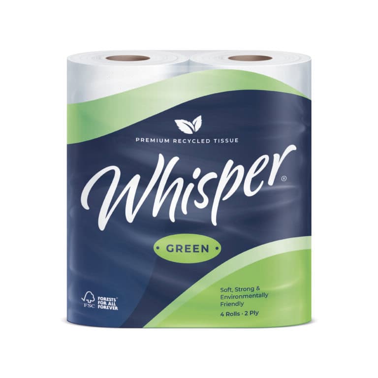 Whisper Green 2ply Toilet Roll Recycled 40